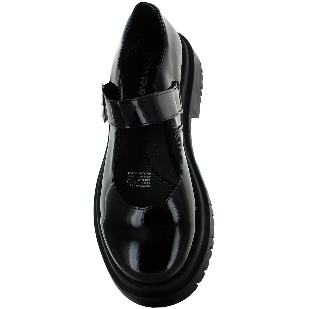 GREEN LOVE ZAPATO ESCOLAR CHAROL NOVA NEGRO JUVENIL 82039 - Imagen 4