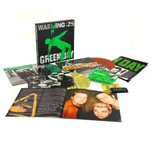 Green Day - Box 5LP EDICIÓN COLOR VERDE,AMARILLO,NARANJA+LIBRETO+PARCHE+PÓSTER+BOTONES+PEGATINA "Warning (25th anniversary Deluxe edition)"