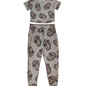 The Rolling Stones - Pijama "Heart Tongue" Mujer